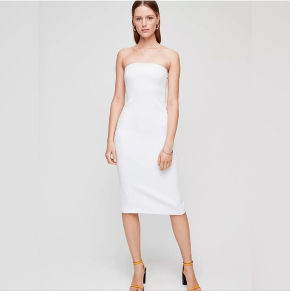 Babaton Dresses & Skirts - ARITZIA BABATON Brees White Strapless Dress